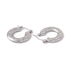 Anlaufgeschützter Donut aus 304 Edelstahl mit Stern-Creolen für Damen&nbsp;EJEW-E199-03P