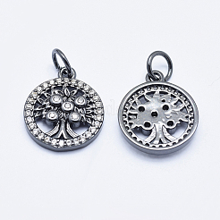 Messing micro pave klar zirkonia charme&nbsp;ZIRC-J040-10B-NR