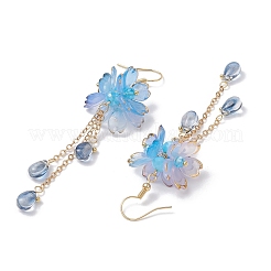Pendientes colgantes de flores&nbsp;EJEW-TA00636-04