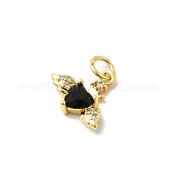 Pendentifs avec zircon cubiques à micro-pavés en laiton&nbsp;KK-D009-02G