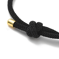 Fabrication de bracelets coulissants en cordon Milan rond en nylon ajustable&nbsp;FB-H001-01G-15
