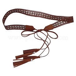 Cinturones bohemios de cadena con borlas de cuero sintético&nbsp;AJEW-WH20033-096AS-A