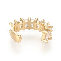 Orecchini a polsino in zircone chiaro con micro pavè di ottone&nbsp;EJEW-M195-10G
