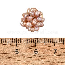 Cuentas tejidas de perlas cultivadas naturales de agua dulce&nbsp;PEAR-JF00003-03