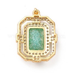 Pendenti in ottone con placcatura a cremagliera e zirconi cubici tagliati a ghiaccio tritato&nbsp;KK-H438-03G