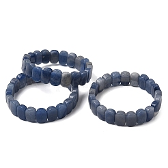Natürliche blaue Aventurin-Perlen-Stretcharmbänder für Damen und Herren&nbsp;BJEW-D461-02A