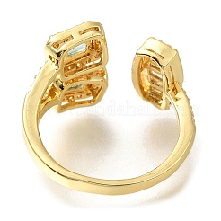 Anillos de puño abiertos de circonita cúbica micro pavé de latón chapado en estante para mujer&nbsp;RJEW-M022-04G-01