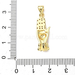 Pendentifs avec zircon cubiques à micro-pavés en laiton&nbsp;KK-I379-12G