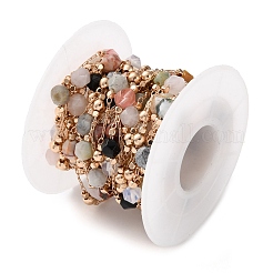 Handgemachte Messing & gemischte Polygon gemischte Steinkette für die Herstellung von Halsketten und Armbändern&nbsp;CHC-F019-02G
