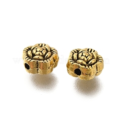 Perline in ottone con fiori di placcatura a cremagliera&nbsp;KK-M079-06G