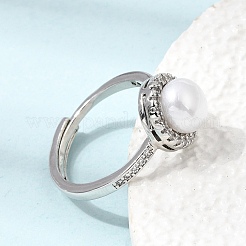 Anillos de latón de zirconia cúbicos micro pave ajustables&nbsp;CU-CBABA66-06P