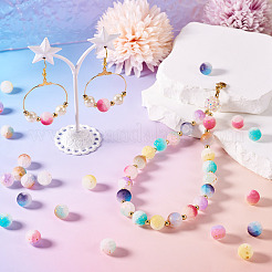 198 Stück 9 Farben mattierte Backfarbe Crackle-Glasperlen mit Glitzerpulver&nbsp;DGLA-TA0001-23