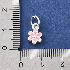 925 dije de flor rosa esmaltada en plata de ley&nbsp;STER-A048-08S