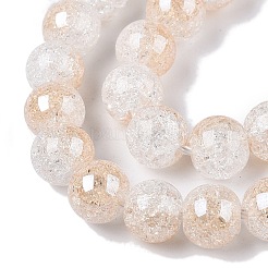 Brins de perles de verre craquelées électrolytiques&nbsp;X-EGLA-N014-8mm-02