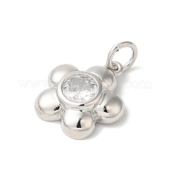 Placage de rack pendentifs en zircone cubique clair en laiton&nbsp;KK-Z056-22P