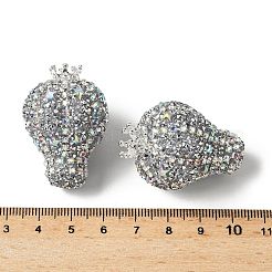 Perline di strass acrilici a forma di mongolfiera a forma di corona&nbsp;OACR-S048-03C