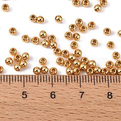 Perles d'espacement rondes en laiton plaquées sur crémaillère&nbsp;KK-I601-3mm-G-RS