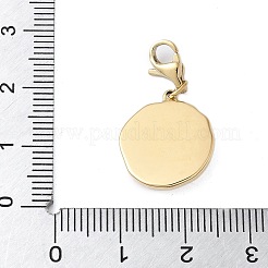 Pendentif rond plat en strass en acier inoxydable 304 avec décoration en forme d'étoile&nbsp;STAS-S165-03B-G
