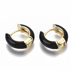 Latón pendientes de aro Huggie&nbsp;EJEW-S209-01A