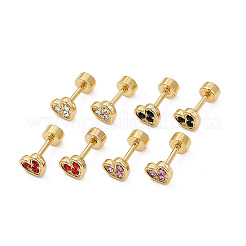 Fake-Ohrstecker mit Herz-Strass&nbsp;EJEW-H105-26G