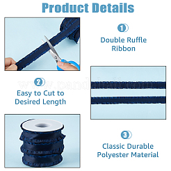 Nastro con bordo plissettato in poliestere da 10 metro per la decorazione di vestiti&nbsp;DIY-FI0001-13C