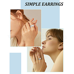 8 bague simple en acier inoxydable pour femme&nbsp;RJEW-LP0001-06