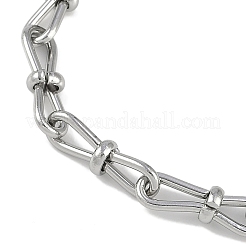 Bracciali a maglie con fiocco in acciaio inossidabile 304 per uomo e donna&nbsp;BJEW-G725-04P