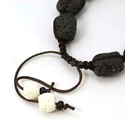 Bracelets de perles de pierre de lave&nbsp;BJEW-D257-2
