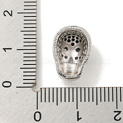Messing Micro Pave schwarz Zirkonia Perlen&nbsp;ZIRC-P119-19P-02