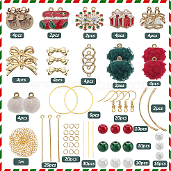Weihnachtsmotiv DIY-Sets zur Herstellung von Ohrringen mit Anhängern aus Faser und Emaille&nbsp;DIY-SC0028-32