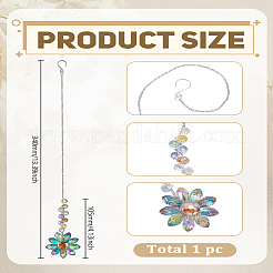 1 adorno colgante de flores de vidrio&nbsp;HJEW-LP0002-65C