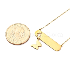 Placcatura ionica (ip) 304 collane a catena con ciondolo a farfalla in acciaio inossidabile per donna&nbsp;NJEW-P320-01B-G