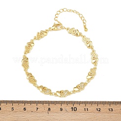 Bracelets à maillons en laiton micro pavé en oxyde de zirconium transparent pour femmes&nbsp;BJEW-A090-09A-G