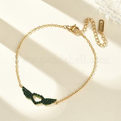 Valentinstag-Armband aus Edelstahl 304 mit Strassherz und Engelsflügeln&nbsp;SA-CBA5F76-01G