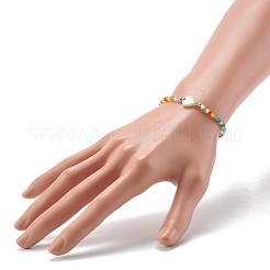 Bracelets extensibles perles à facettes en verre&nbsp;BJEW-JB06534
