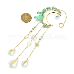 Adornos colgantes de latón con forma de luna y estrella&nbsp;HJEW-JM01478-03