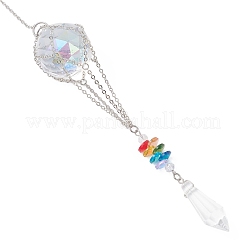 Hängende Sonnenfänger aus Glas mit Heißluftballon&nbsp;HJEW-JM04569-02