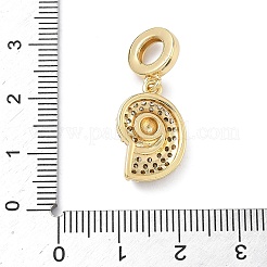Anhänger aus Messing mit Mikropavé-Fassung und klaren Zirkonia-Steinen&nbsp;KK-Z143-02G-02