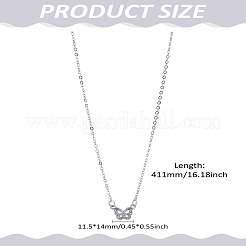 1 pz lega di zinco cristallo strass farfalla ciondolo collane per le donne&nbsp;NJEW-LP0003-23
