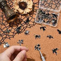 30pcs 15 Arten Halloween-Thema-Legierungs-Emaille-Anhänger&nbsp;ENAM-CJ0006-44