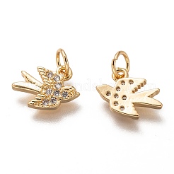 Messing micro pave klar zirkonia charme&nbsp;ZIRC-C020-48G