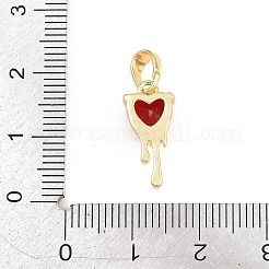Pendentifs en laiton sertis de micro-pavés de zirconiums cubiques rouges pour la Saint-Valentin&nbsp;KK-E798-10B-G