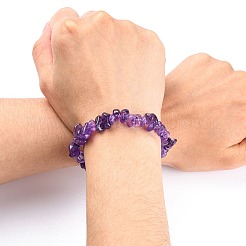 Saint Valentin pour les amoureux des idées puces améthyste étendent bracelets&nbsp;X-BJEW-JB01308-03