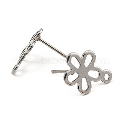 Anlaufgeschützte Ohrstecker aus Edelstahl 201 in Blumenform&nbsp;STAS-Q251-08P