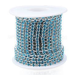 Chaînes strass en laiton plaqué argent&nbsp;CHC-N020-11A