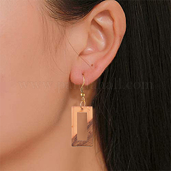 Pendentifs en résine transparente et bois de noyer&nbsp;RESI-CJ0001-77