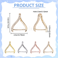 4 Stück 4 Farben Rack-Beschichtung Messing Micro Pave Zirkonia Eispickel Klemmbügel&nbsp;KK-YW0003-43