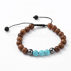 Verstellbare Nylonschnur geflochtenen Perlen Armbänder&nbsp;BJEW-JB04776