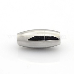 Anlaufgeschützter 304 Edelstahl mit glatter Oberfläche. Magnetverschlüsse mit einklebbaren Enden passen auf 4 mm breite Kordeln.&nbsp;STAS-O042-11