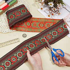 Blumen-Vintage-Jacquard-Polyesterband&nbsp;OCOR-WH0107-10